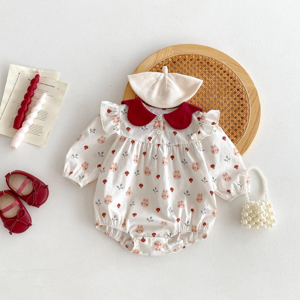 Baby Clothing Quality - Schattig konijn bedrukte baby jumpsuit voor