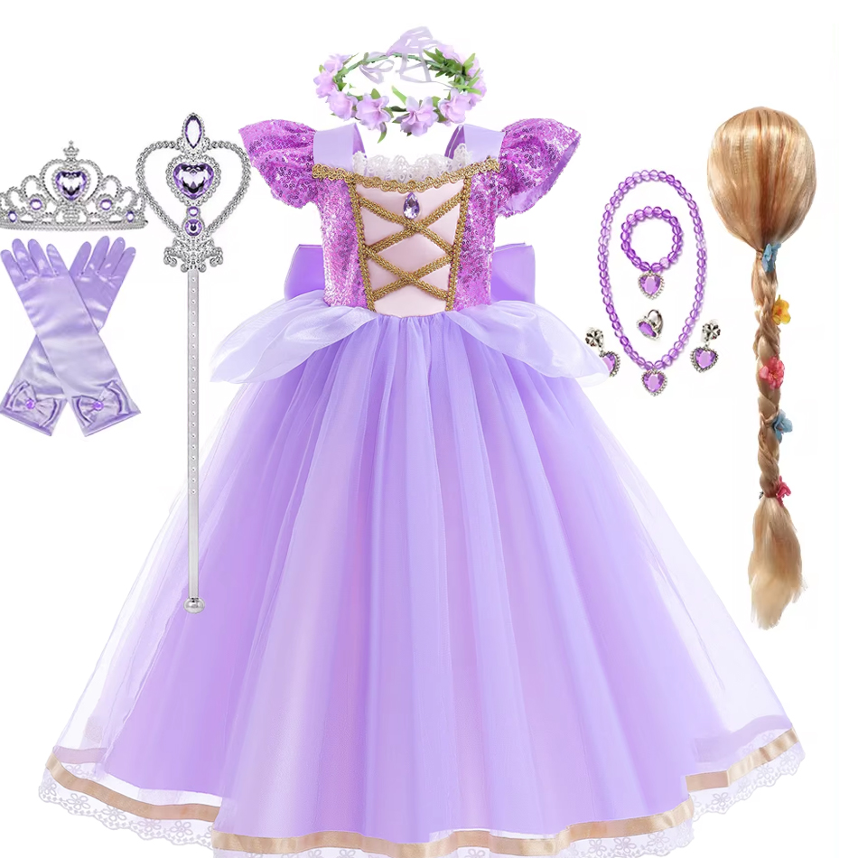 Baby Clothing Europe - Zomer Rapunzal Meisje Prinses Jurk Cosplay