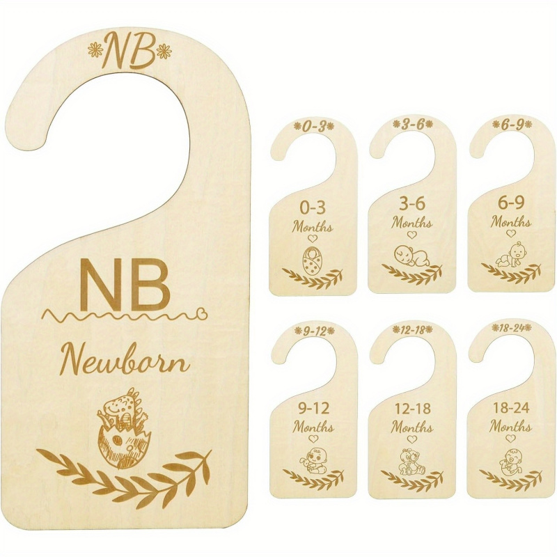 Baby Clothing Hanger Dividers - 7 stuks houten babykastverdelers, kledingorganizer voor