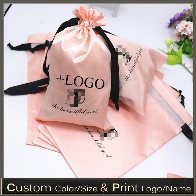 Baby Clothing Bag - 20Pcs Baby Roze Zijde Satijn Pouch