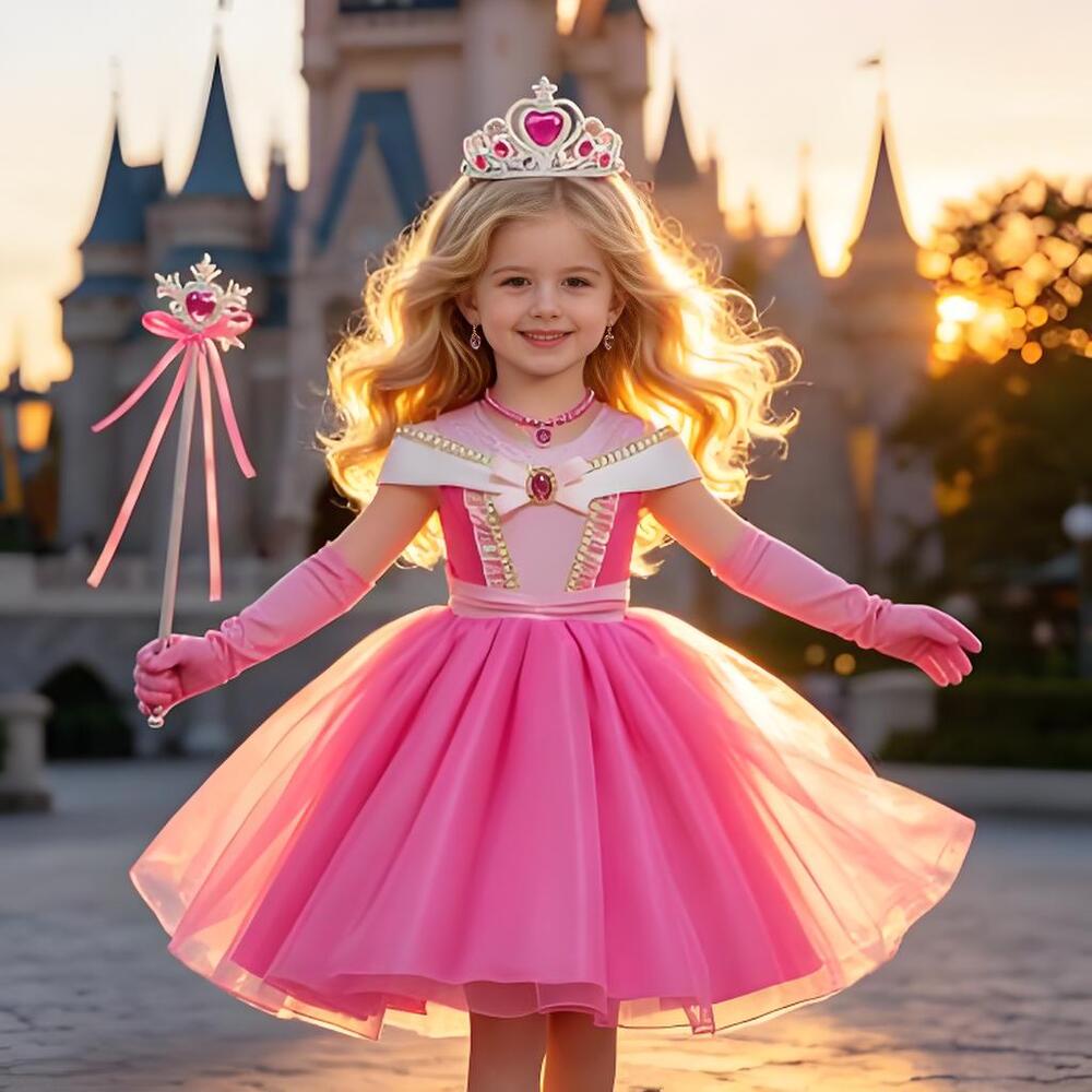 Baby Clothing Europe - 3-10 jaar Doornroosje Carnaval Verkleedmeisjes Aurora